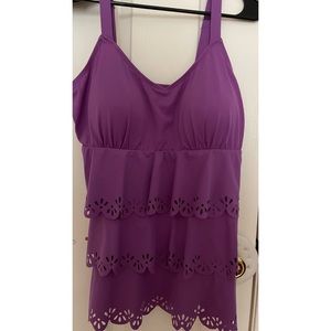 Purple Ruffled Tankini